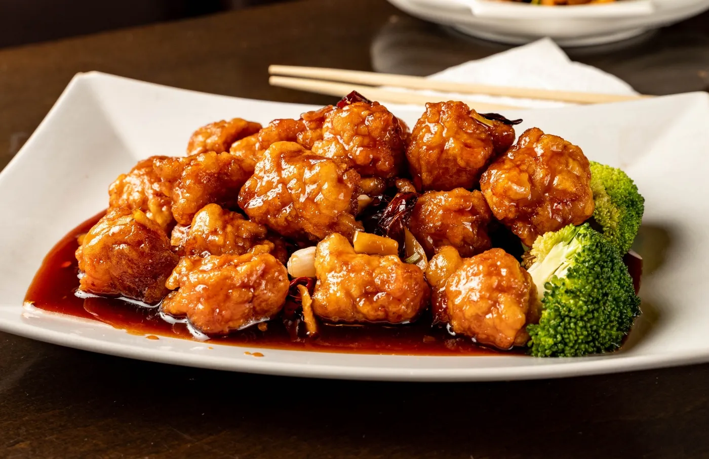 Sweet sour chicken with broccoli at Magic Wok, a Asian Restaurant in Tupelo